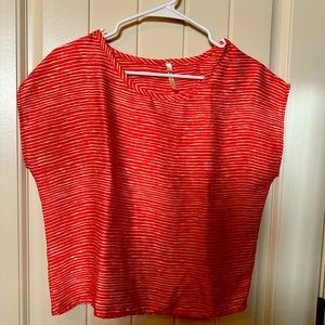 Rumor Orange and white striped shirt